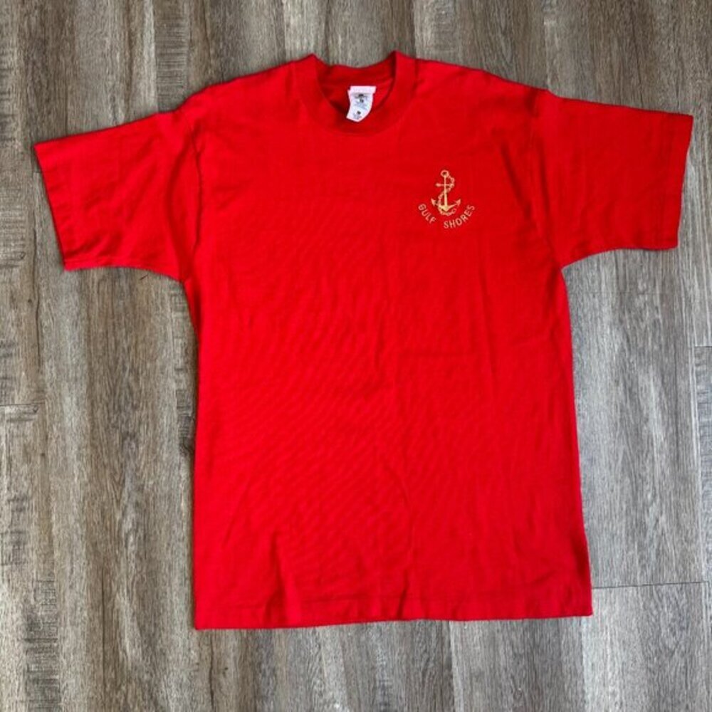 Vintage Gulf Shores Red T-Shirt - size Large single stitch